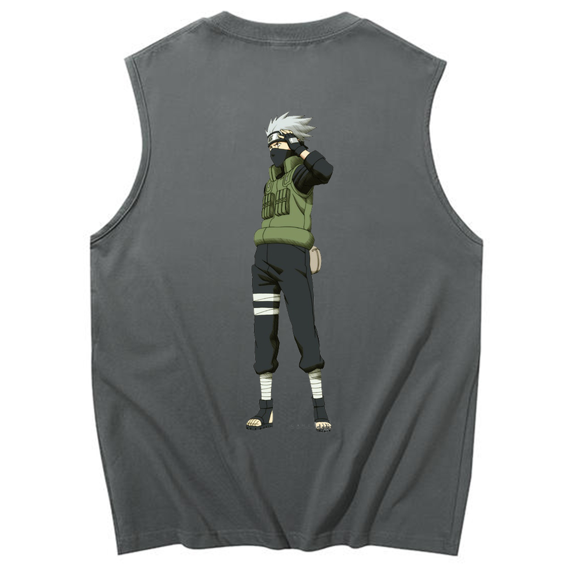 （画像用） NARUTO -ナルト- はたけ カカシ Hatake Kakashi コットン100％タンクトップ（背面プリント）